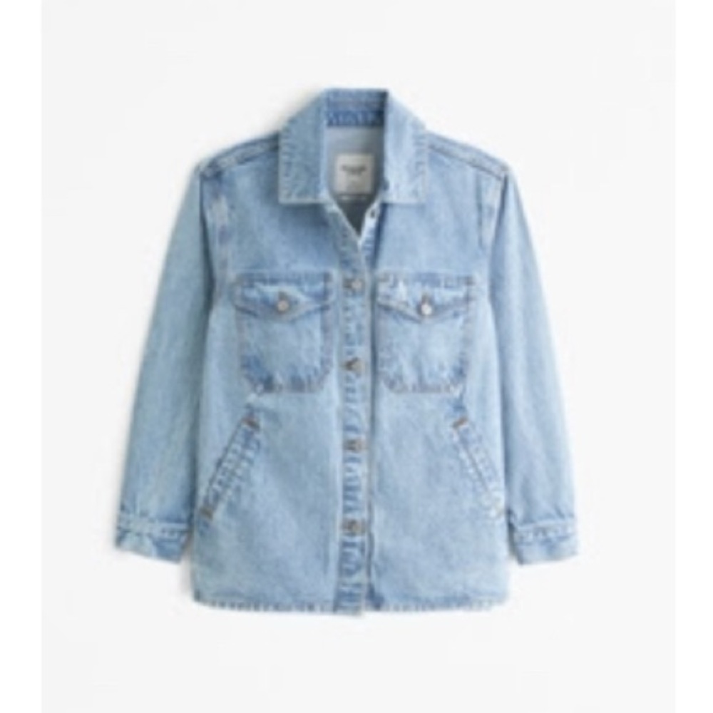 A&F Drapey Denim Shirt Jacket